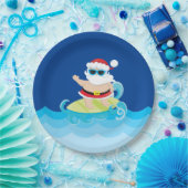 フェスティバルクリスマスサーフィンサンタホリデイ ペーパープレート (パーティー)