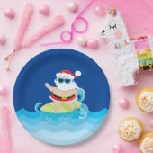 フェスティバルクリスマスサーフィンサンタホリデイ ペーパープレート (パーティー)