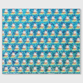 フェスティバルクリスマスサーフィンサンタホリデイ ラッピングペーパー (フラット)