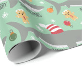 フェスティバルクリスマスシャークラッピング紙 ラッピングペーパー (ロールコーナー)