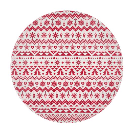 フェスティバルクリスマスシームレスパターン。 カッティングボード (正面)