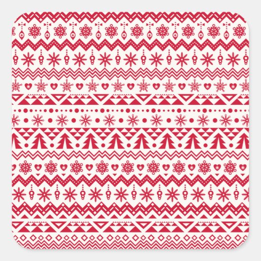 フェスティバルクリスマスシームレスパターン。 スクエアシール (正面)