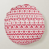 フェスティバルクリスマスシームレスパターン。 ラウンドクッション (裏面)