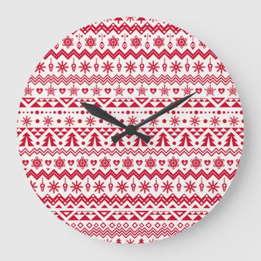 フェスティバルクリスマスシームレスパターン。 ラージ壁時計 (正面)