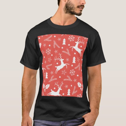 フェスティバルクリスマスシームレスパターン Tシャツ (正面)