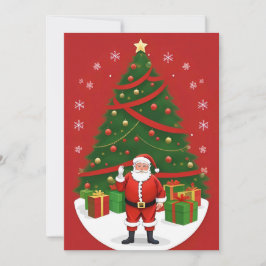 フェスティバルクリスマスシーンとサンタクロース シーズンカード