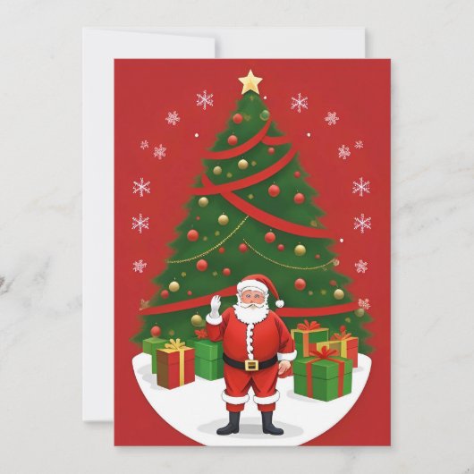 フェスティバルクリスマスシーンとサンタクロース シーズンカード (正面)