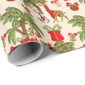 フェスティバルクリスマスジャングル動物タイルパーティー ラッピングペーパー (ロールコーナー)
