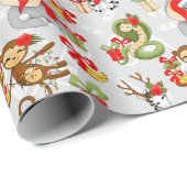 フェスティバルクリスマスジャングル動物パーティー ラッピングペーパー (ロールコーナー)