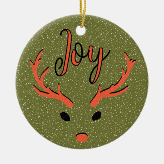 フェスティバルクリスマスジョイカスタムズファミリーフォトホリデー セラミックオーナメント (正面)