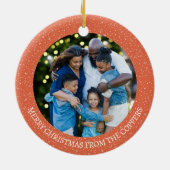 フェスティバルクリスマスジョイカスタムズファミリーフォトホリデー セラミックオーナメント (裏面)