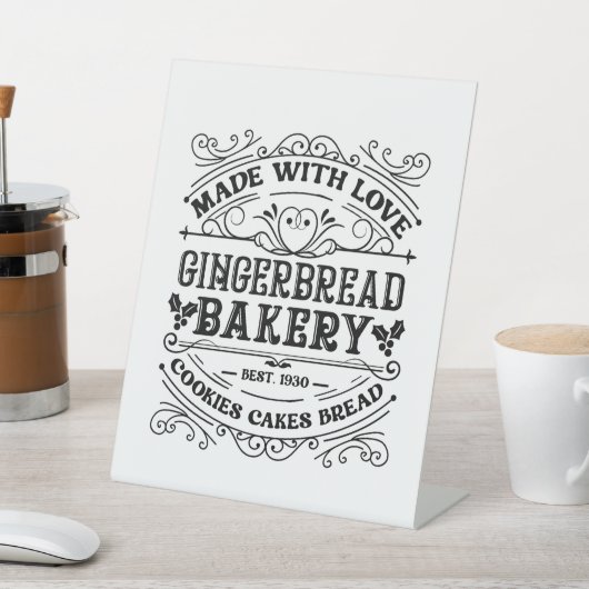 フェスティバルクリスマスジンジャーパンのパン屋 台座サイン (インサイチュ)