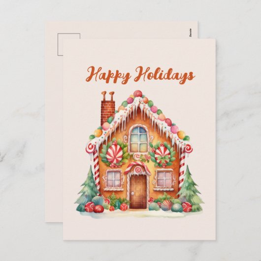 フェスティバルクリスマスジンジャーパンの水色 シーズンポストカード (正面/裏面)