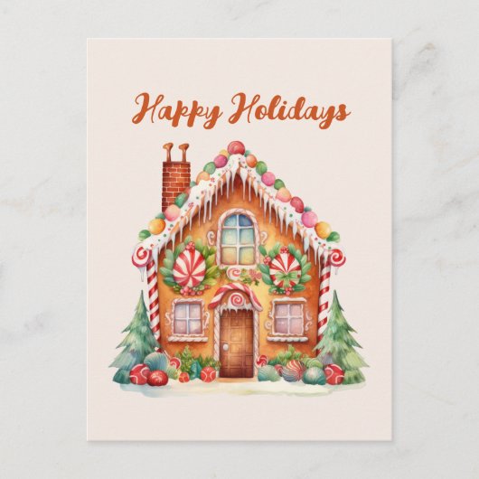 フェスティバルクリスマスジンジャーパンの水色 シーズンポストカード (正面)