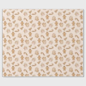 フェスティバルクリスマスジンジャーブレッドのクッキーパターンをタイル ラッピングペーパー (フラット)