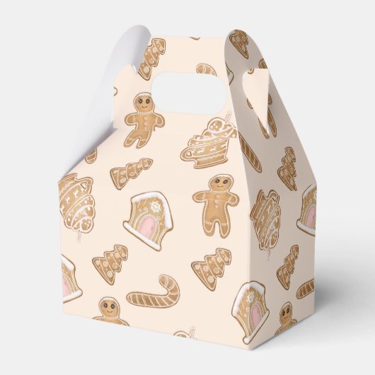 フェスティバルクリスマスジンジャーブレッドのクッキーパターン フェイバーボックス (正面サイド)