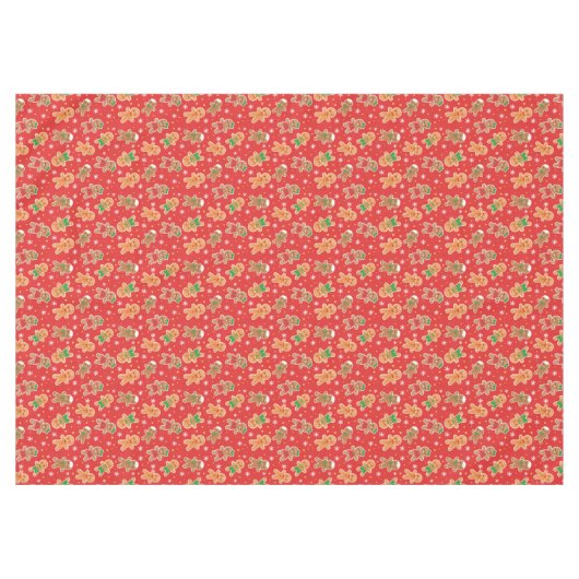 フェスティバルクリスマスジンジャーブレッドのタイル模様 テーブルクロス (正面(横))