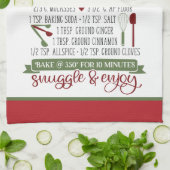 フェスティバルクリスマスジンジャーブレッドクッキーレシピ キッチンタオル (折り畳み)