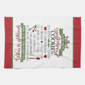 フェスティバルクリスマスジンジャーブレッドクッキーレシピ キッチンタオル (横)