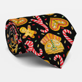 フェスティバルクリスマスジンジャーブレッドクッキー&キャンディーケーン ネクタイ (ロール)