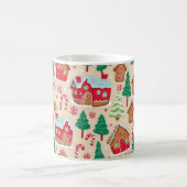 フェスティバルクリスマスジンジャーブレッドハウズツリーパターン コーヒーマグカップ (中央)