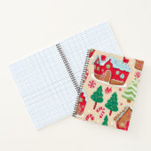 フェスティバルクリスマスジンジャーブレッドハウズツリーパターン ノートブック (内部)