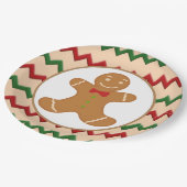 フェスティバルクリスマスジンジャーブレッドホリデーパーティプレート ペーパープレート (アングル)