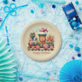 フェスティバルクリスマスジンジャーブレッド列車パーティー ペーパープレート (パーティー)