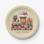 フェスティバルクリスマスジンジャーブレッド列車パーティー ペーパープレート (正面)