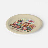 フェスティバルクリスマスジンジャーブレッド列車パーティー ペーパープレート (アングル)