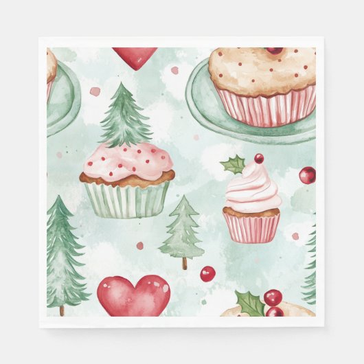 フェスティバルクリスマススイーツ スタンダードランチョンナプキン (正面)