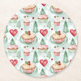 フェスティバルクリスマススイーツ ラウンドペーパーコースター
