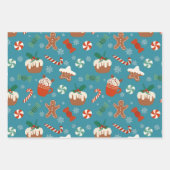 フェスティバルクリスマススイートトリートパターン ラッピングペーパーシート (正面3)