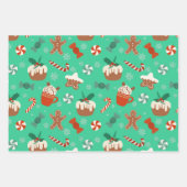 フェスティバルクリスマススイートトリートパターン ラッピングペーパーシート (正面2)