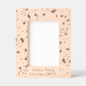 フェスティバルクリスマススターズファミリー名5x7木製 レーザー彫刻フレーム (正面)