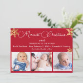 フェスティバルクリスマススター写真ベビー誕生発表 シーズンカード (スタンド正面)