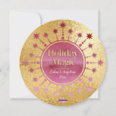 フェスティバルクリスマススター:赤と金ゴールドのフォトカード シーズンカード (裏面)