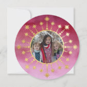 フェスティバルクリスマススター：赤と金ゴールドの写真 シーズンカード (正面)