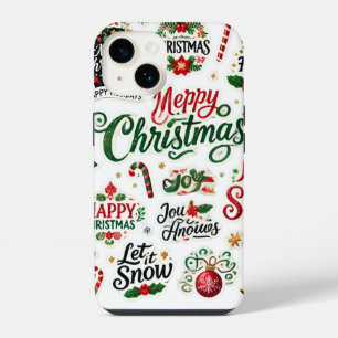 フェスティバルクリスマスステッカーお洒落コレクション – H iPhone 14ケース