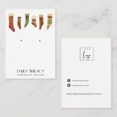 フェスティバルクリスマスストッキングスタッドイヤリングディスプレイ 名刺 (正面/裏面)