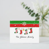 フェスティバルクリスマスストッキングテンプレート ポストカード (スタンド正面)