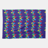 フェスティバルクリスマスストリングライトオンブルー キッチンタオル (横)