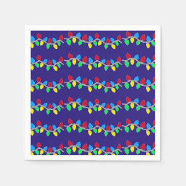 フェスティバルクリスマスストリングライトオンブルー スタンダードカクテルナプキン