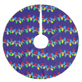 フェスティバルクリスマスストリングライトオンブルー ブラッシュドポリエステルツリースカート