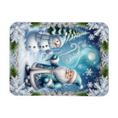 フェスティバルクリスマススノーシーン マグネット (横)