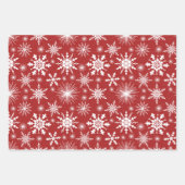 フェスティバルクリスマススノーフレークとキラキラのラッピング ラッピングペーパーシート (正面2)