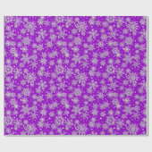 フェスティバルクリスマススノーフレークパターン紫 ラッピングペーパー (フラット)