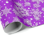フェスティバルクリスマススノーフレークパターン紫 ラッピングペーパー (ロールコーナー)