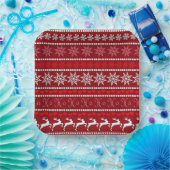 フェスティバルクリスマススノーフレークパターン ペーパープレート (パーティー)