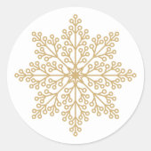 フェスティバルクリスマススノーフレークホリデー ラウンドシール (正面)